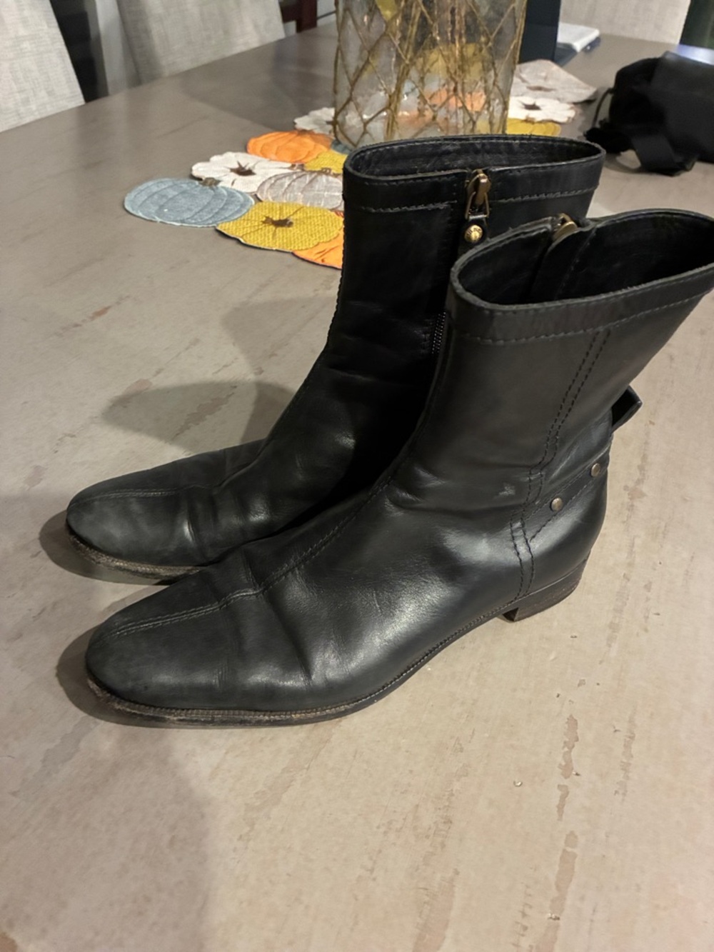 Burberry Black Leather Ankle Boots